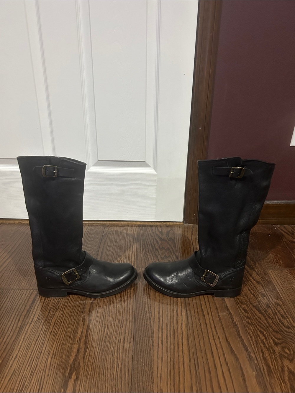 Frye black leather Harness Engineer boho boots sz 7 1/2